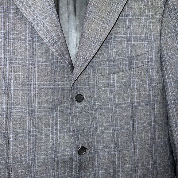 Canali - 100% Wool Two Button Blazer In Grey & Blue Size US38R/EU48R - 80% OFF! - Picture 3 of 9